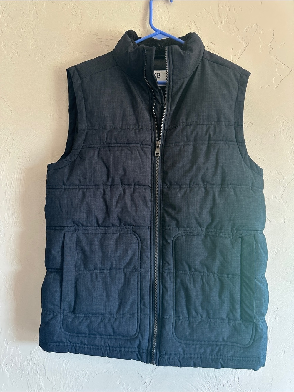 BKE Men's Quilted Puffer Vest in Navy Blue